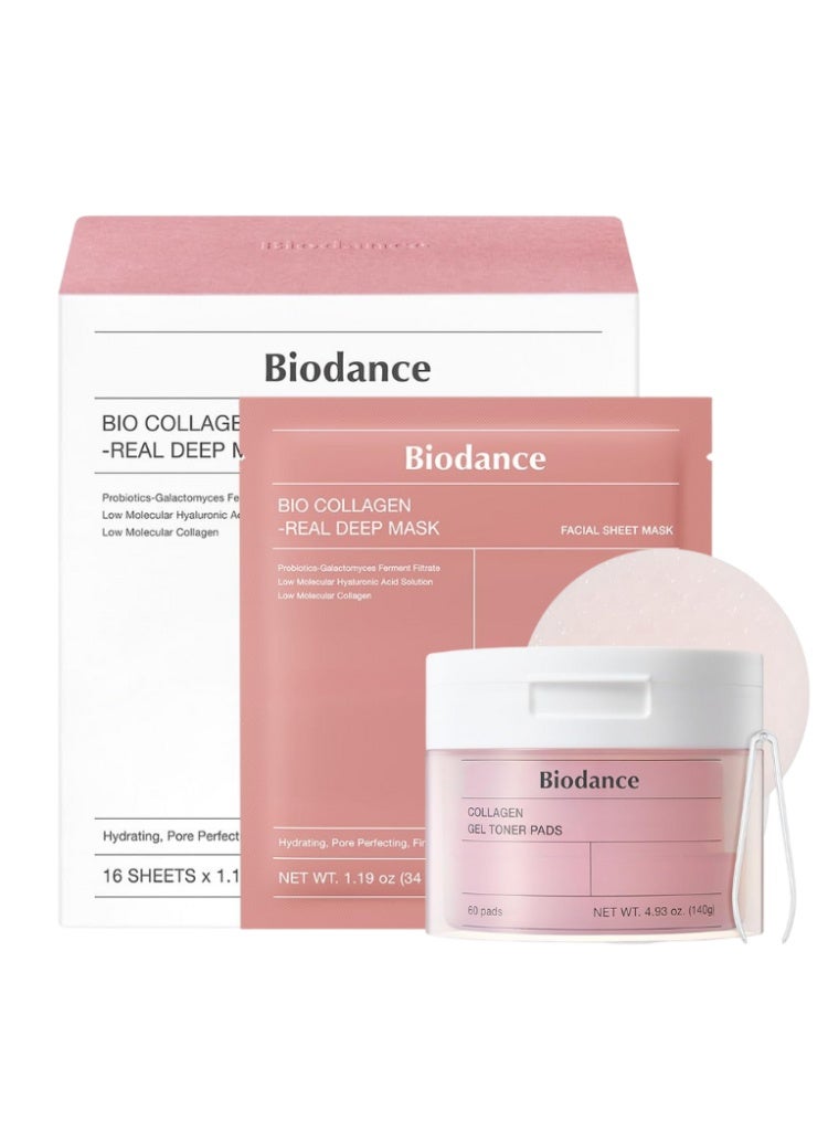 Biodance Collagen Firming & Plumping Duo – Gel Toner Pads & Bio-Collagen Mask for Firm, Hydrated Glass Skin - Image 1